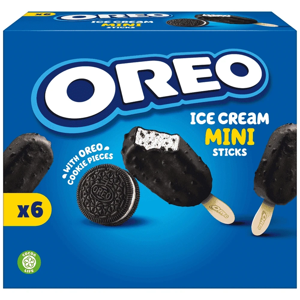Oreo Παγωτό Mini Ξυλάκια Πολυσυσκευασία 6x50ml 219gr